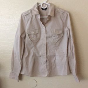 Button down blouse, blush color